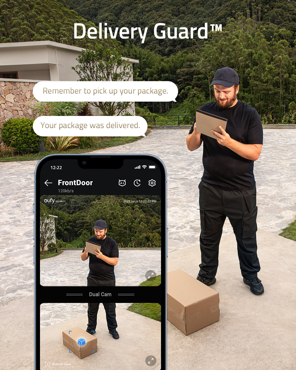 Eufy 2K Dual Cam Video Doorbell S330 (Battery-Powered) with Homebase 2 & Add on Doorbell Chime *Bundle*