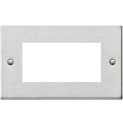 Hamilton 74EURO4 EuroFix Double Plate + 4x EuroFix Apertures 100x50mm + Grid, Satin Steel
