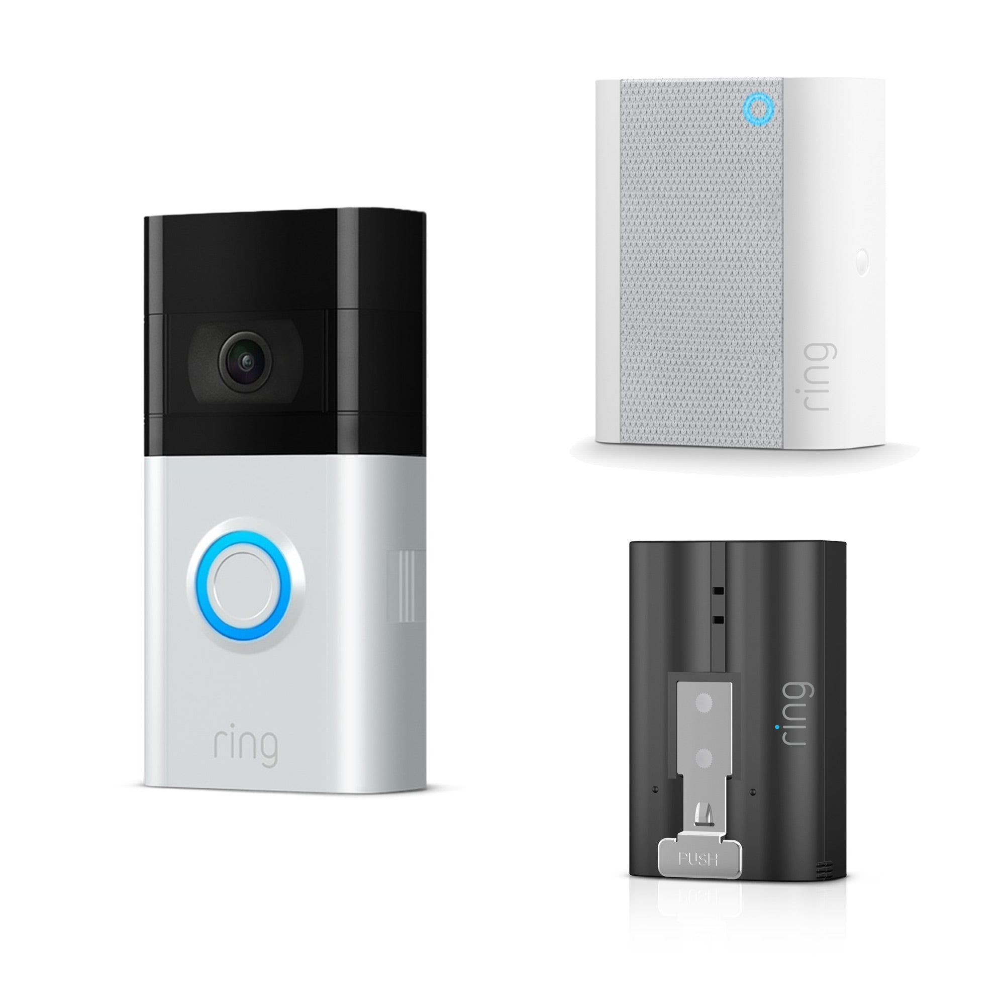 Ring Video Doorbell 3 & All New Chime & Extra Battery *BUNDLE*