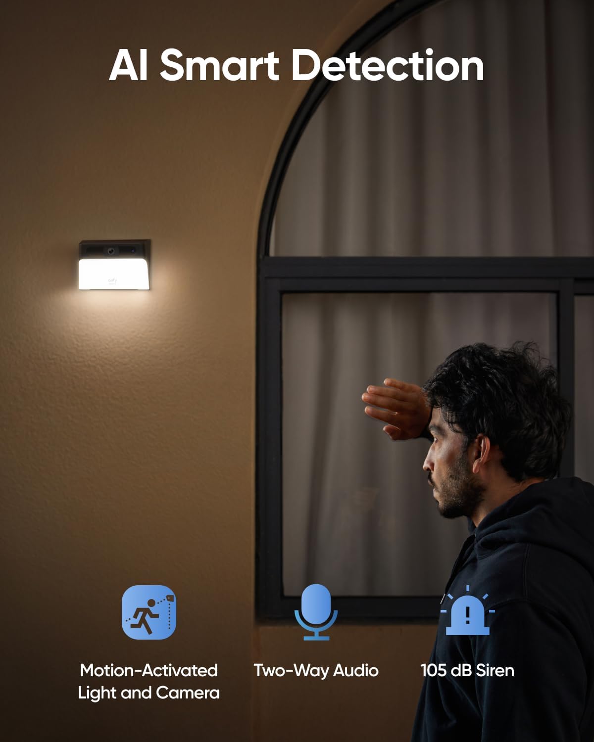 Eufy Security Solar Wall Light Cam, S120, Wireless Outdoor Camera