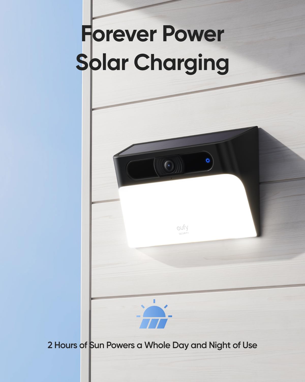 Eufy Security Solar Wall Light Cam, S120, Wireless Outdoor Camera