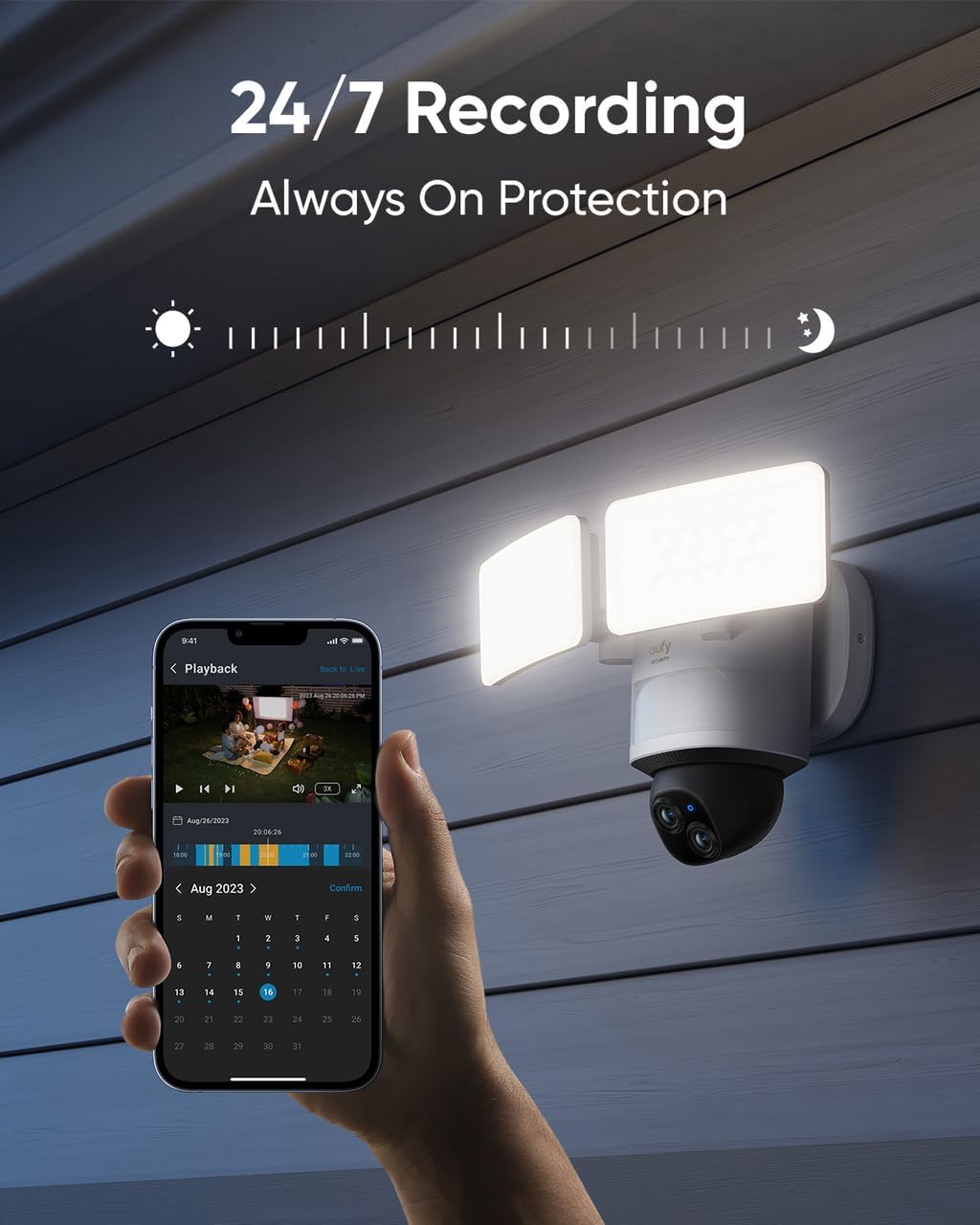 Eufy E340 Edge 2 Floodlight Camera 360° Dual Cameras