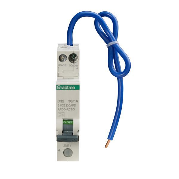 Crabtree 32A 30mA SPswN C Curve 6kA Type A Miniature AFDD RCBO