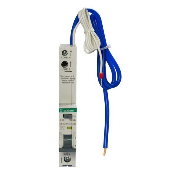 Crabtree 10A 30mA SPN B Curve 6kA Type A RCBO