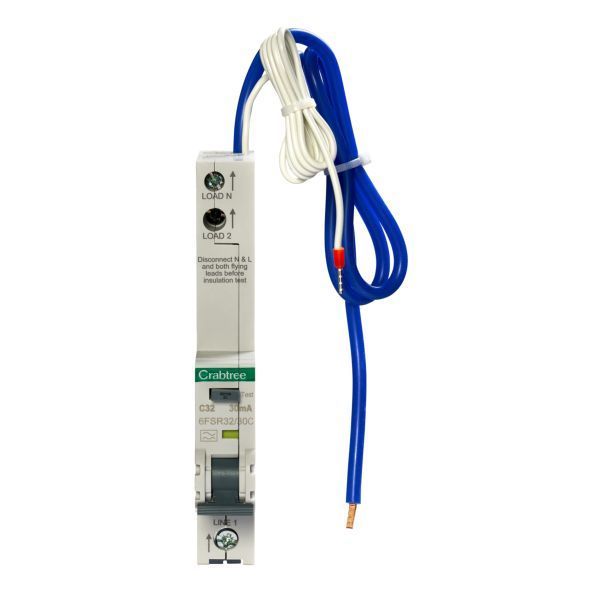 Crabtree 32A 30mA SPN C Curve 6kA Type A RCBO