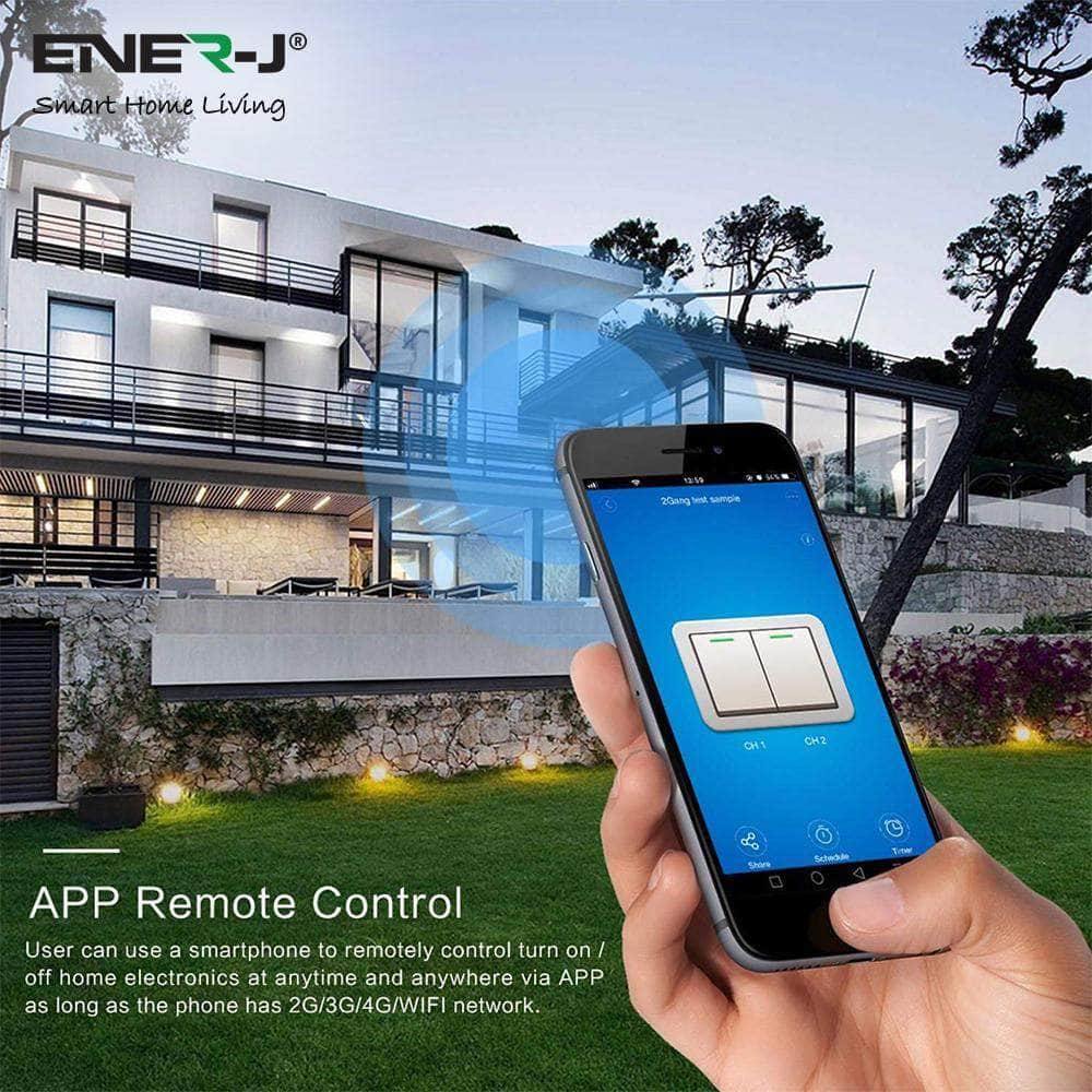 Ener-J SHA5282X Smart 13A Double Socket with Dual USB - Black