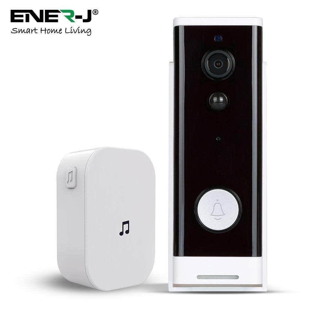 ENER-J Smart Wi-Fi Battery Doorbell 1080p with Plug in Chime SHA5307