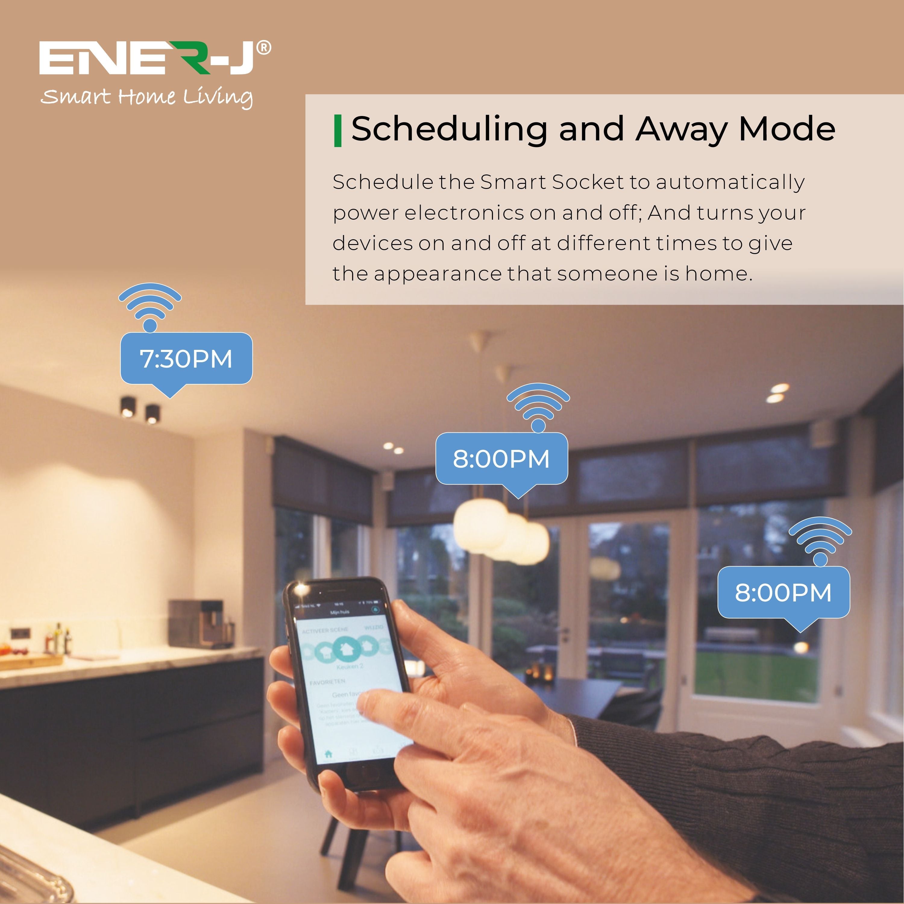 Ener J WiFi Smart Mini plug square UK BS Plug (3 pack) SHA5324-3(MYS1002)