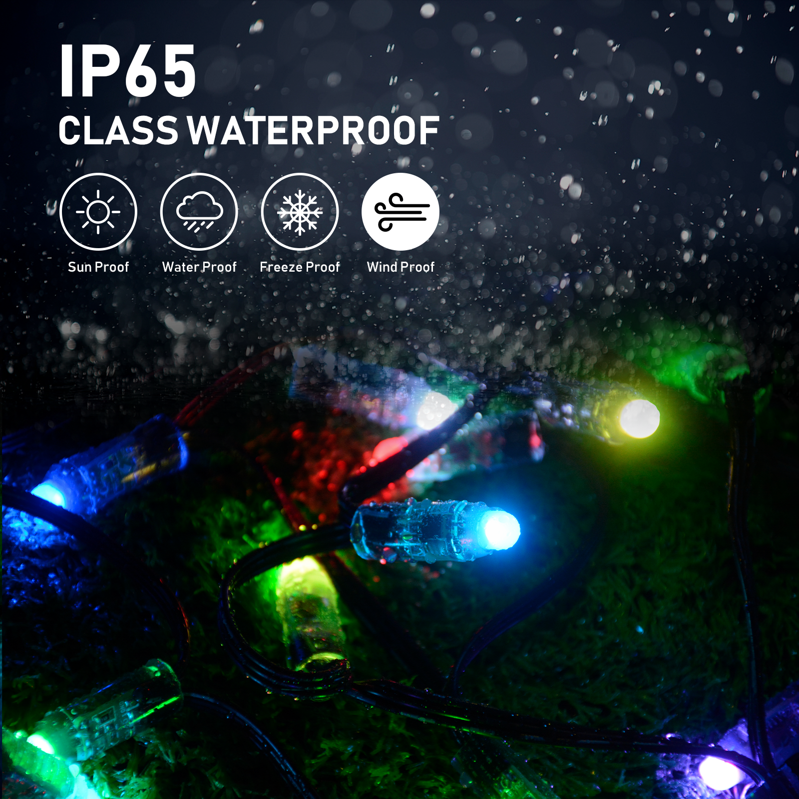 Ener J RGB Fairy Lights 5 Meter Cable, 50 LED'S, WiFi+BLE+IR with Remote Control, UK 3 Pin & USB Port