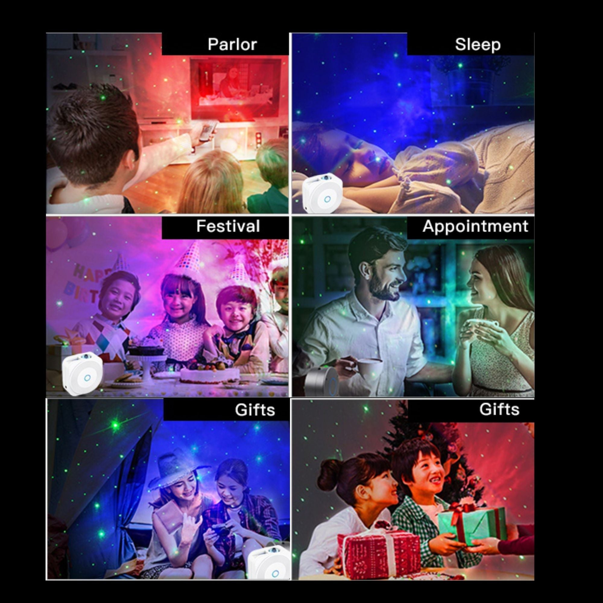 Ener J WiFi + BLE Smart Starry Sky Projector Light with Music Sync Function