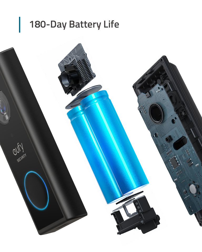Eufy Video Doorbell 2K (Battery-Powered) with HomeBase 2 & Indoor Cam 2K Pan and Tilt &  Add on Doorbell Chime *Mega Bundle*