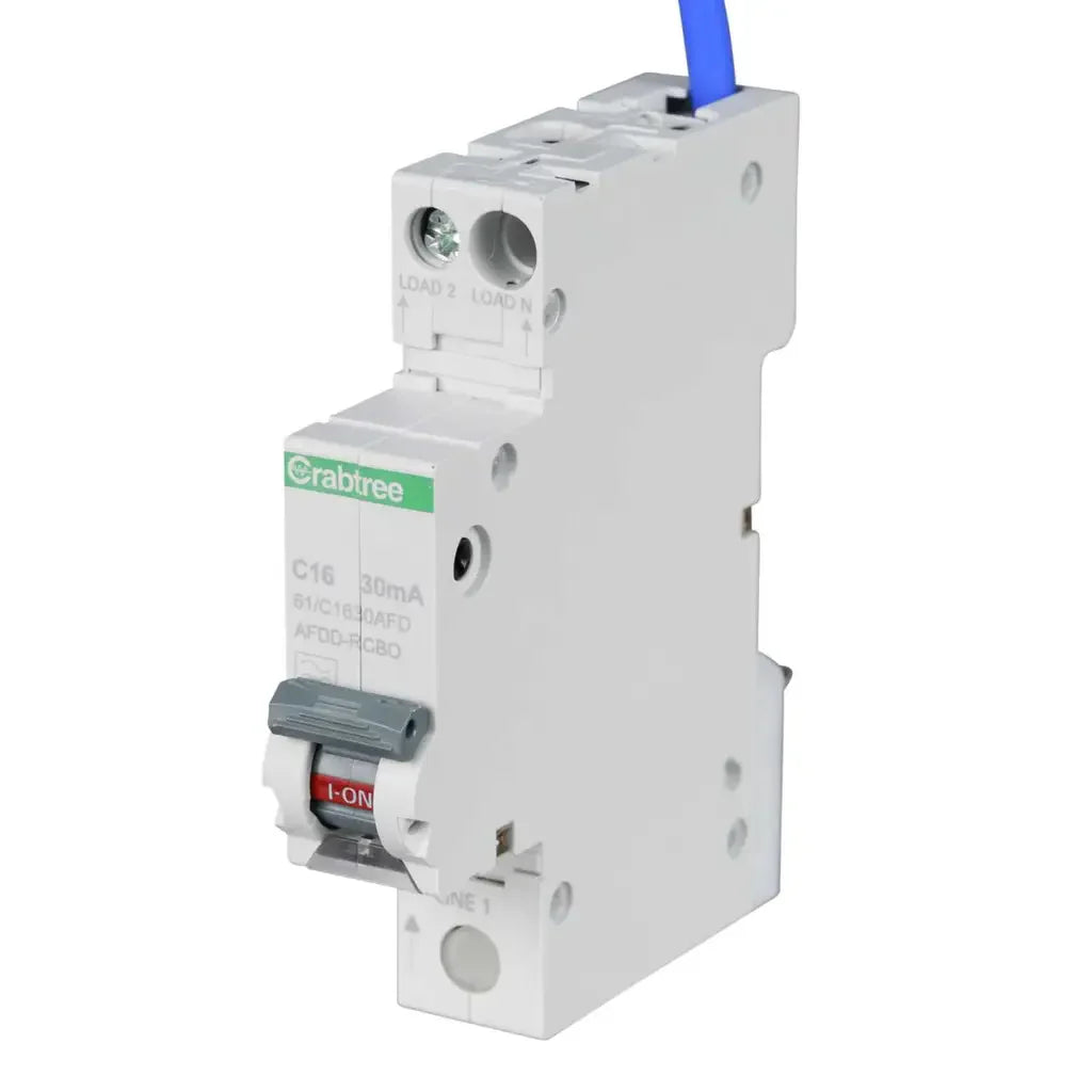 Crabtree 16A 30mA SPswN C Curve 6kA Type A Miniature AFDD RCBO