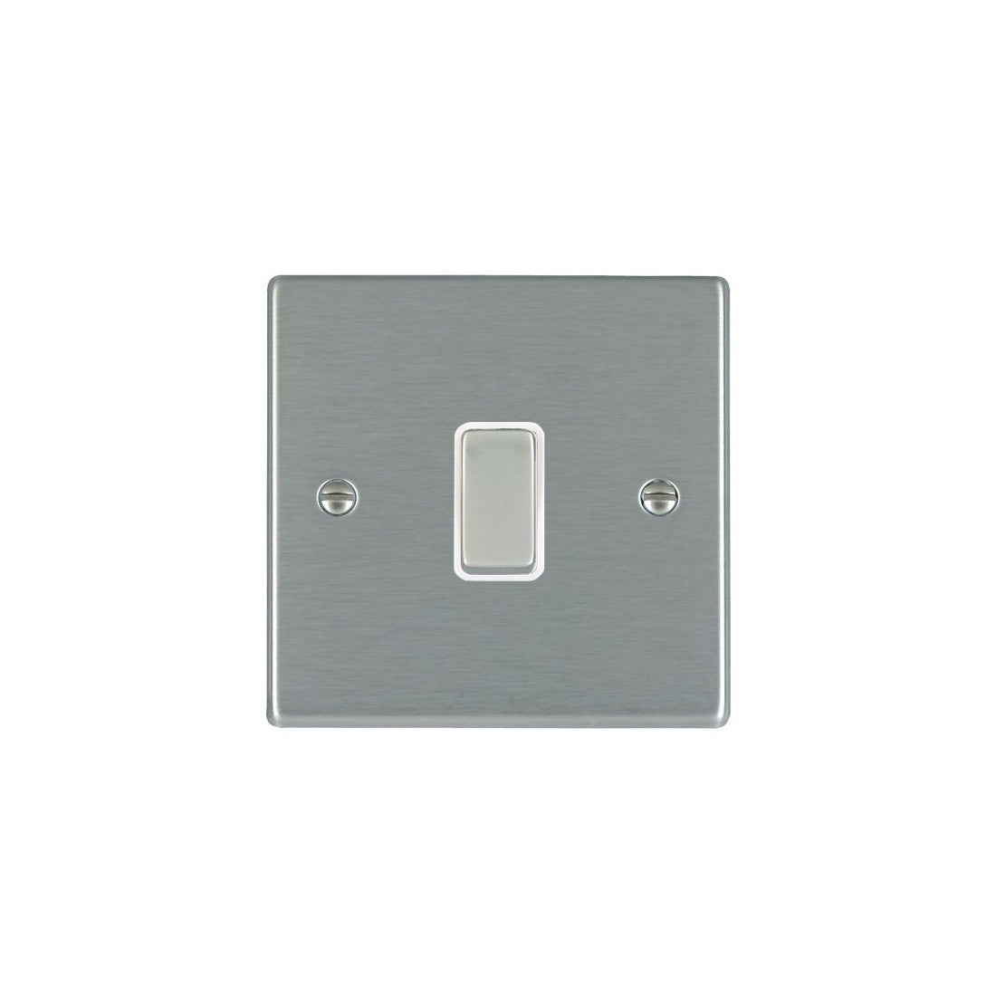 Hamilton 74DPSS-W 1 Gang 20A Double Pole Switch, Satin Steel & White