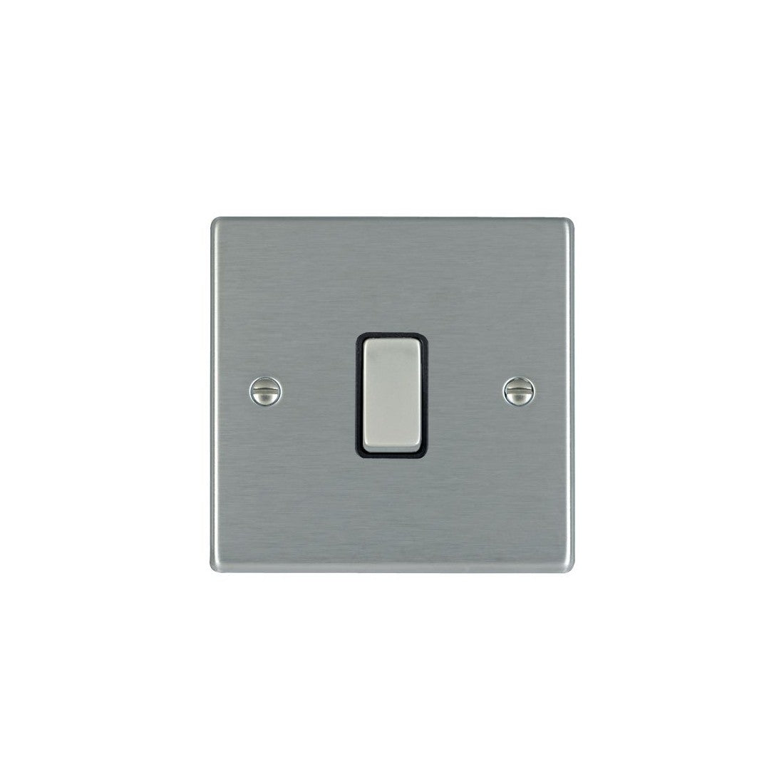 Hamilton 74DPSS-B 1 Gang 20A Double Pole Switch, Satin Steel & Black
