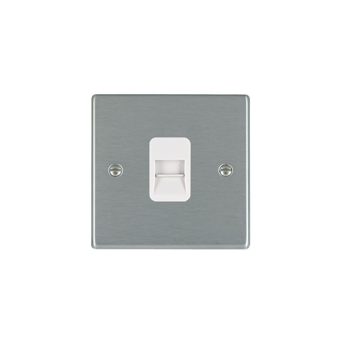 Hamilton 74TCSWH 1 Gang Telephone Slave, Satin Steel & White